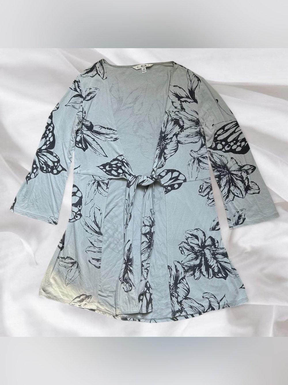 Boho Blue Butterfly Wrap Top